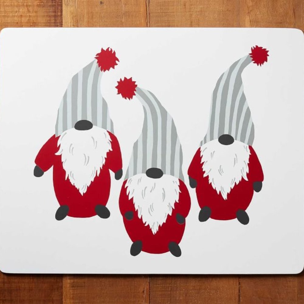 Pottery Barn set of 4 Gnome Cork Placemats